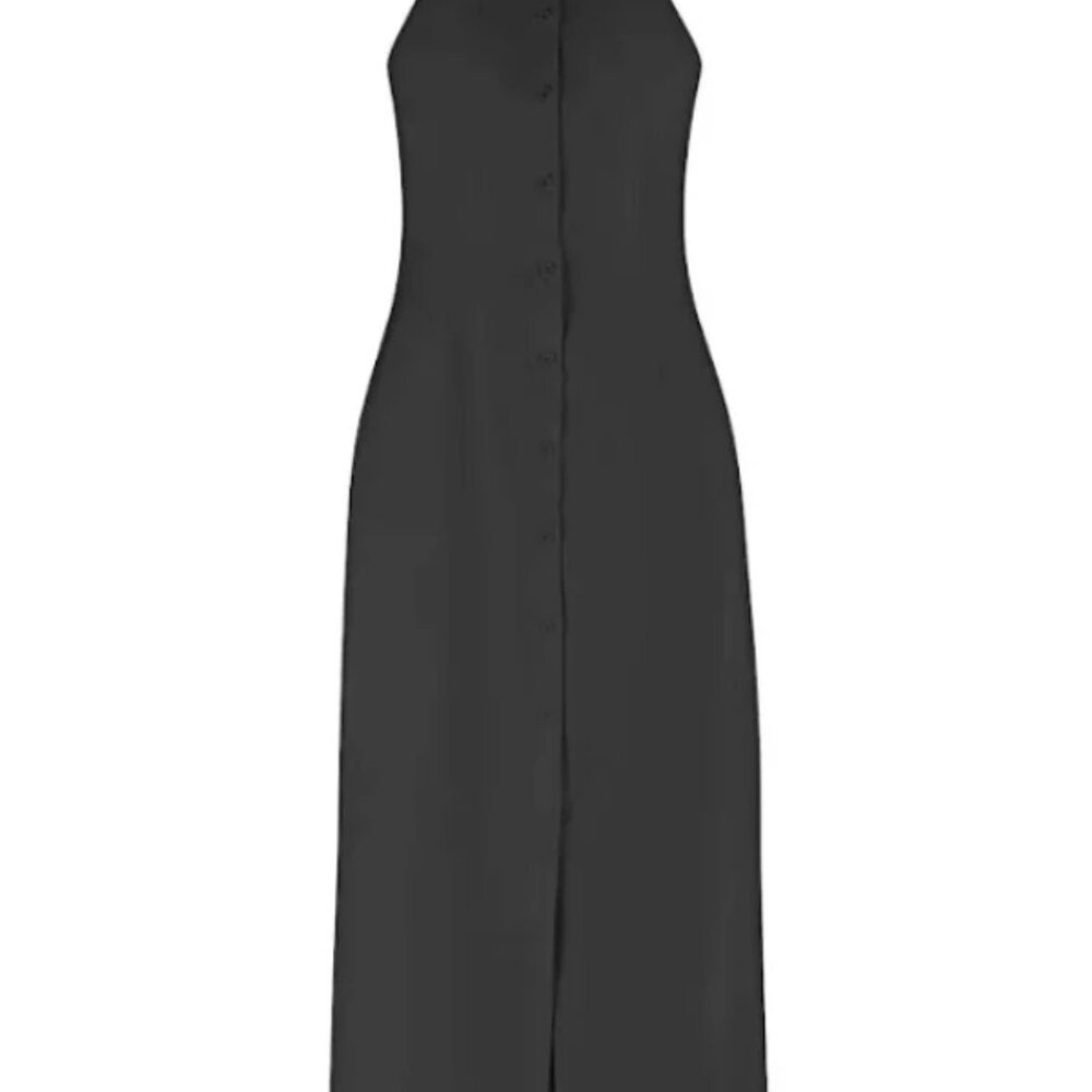 Odd Muse Collar Black Maxi Dress - Picture 2 of 8